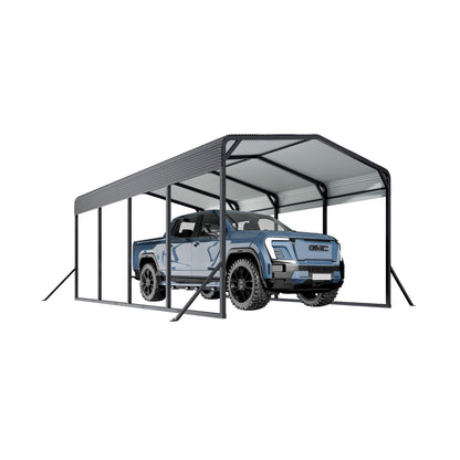12' x 20' Alora Heavy-Duty All-Weather Metal Carport With Reinforced Support Base
