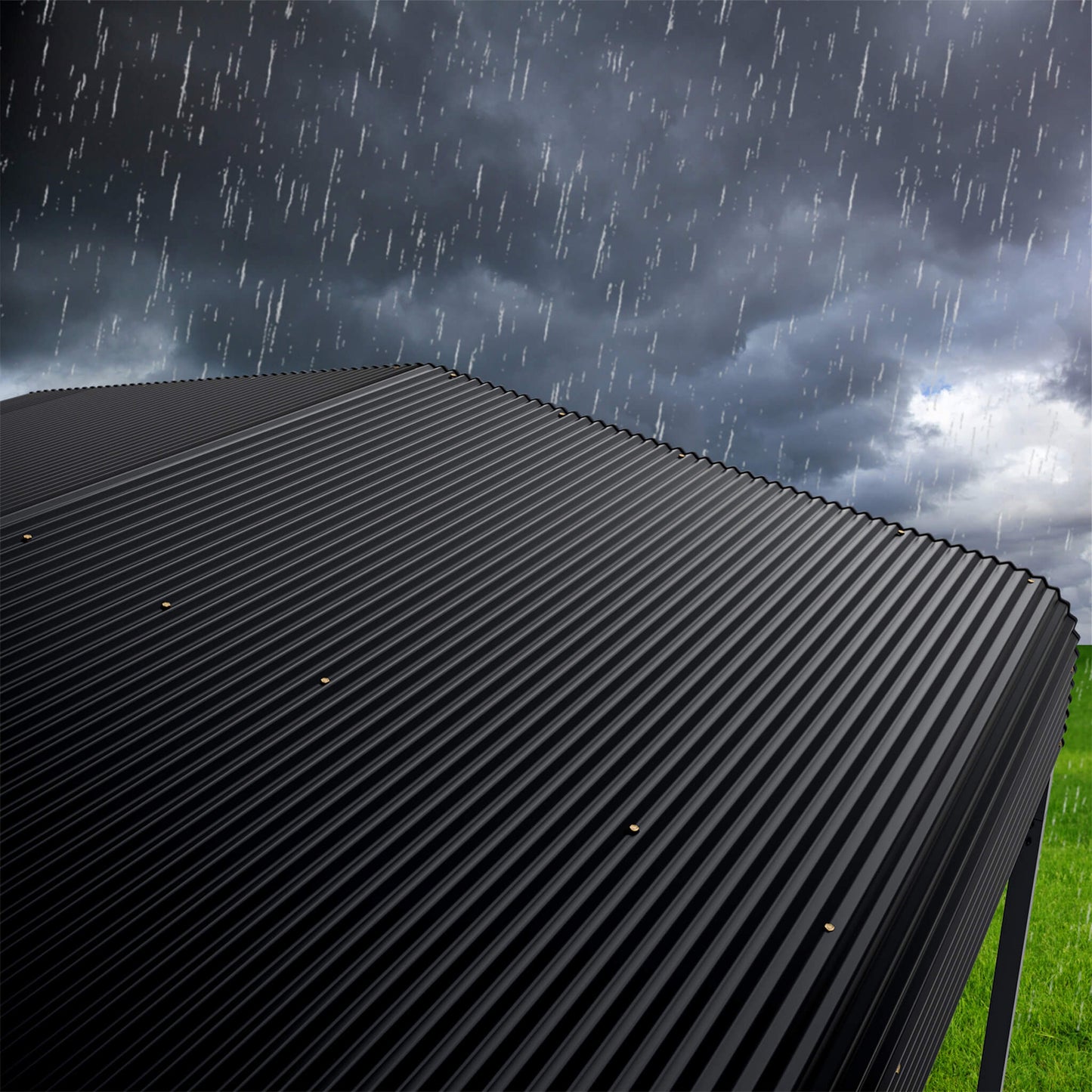 12' x 20' Alora Heavy-Duty All-Weather Metal Carport With Reinforced Support Base