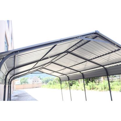 12' x 20' FT Alora Heavy-Duty Metal Carport With Galvanized Steel Roof