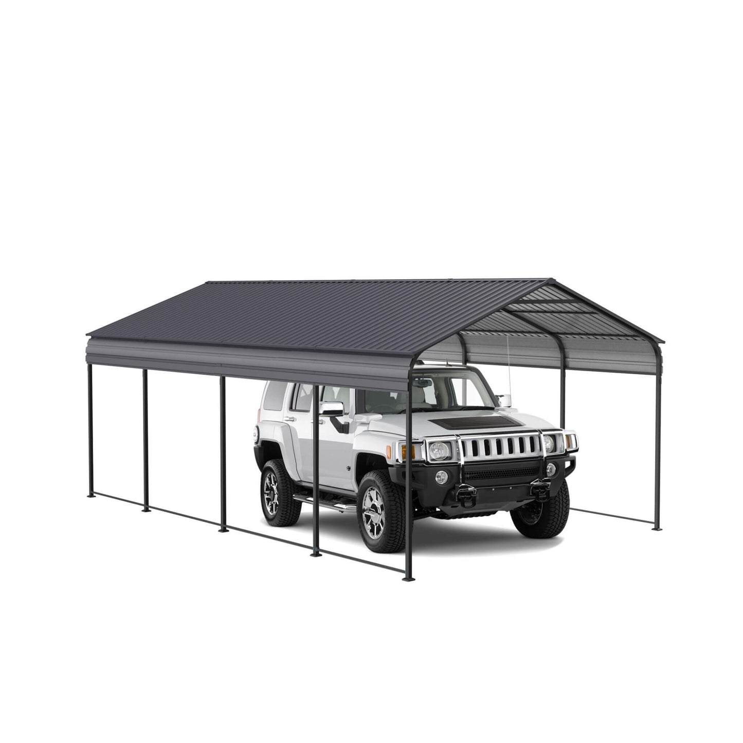 12' x 20' FT Alora Heavy-Duty Metal Carport With Galvanized Steel Roof