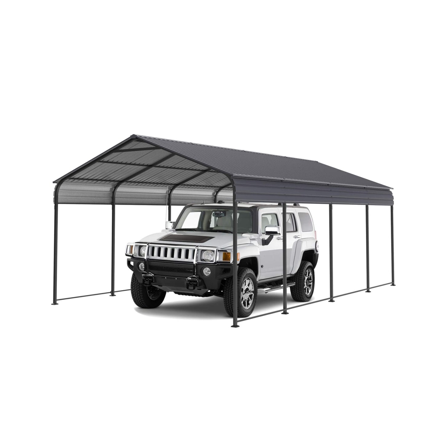 12' x 20' FT Alora Heavy-Duty Metal Carport With Galvanized Steel Roof