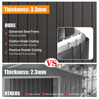 12' x 25' FT Alora Extra Large Heavy-Duty Outdoor Metal Carport Garage Shed With Lockable Double Hinged Doors