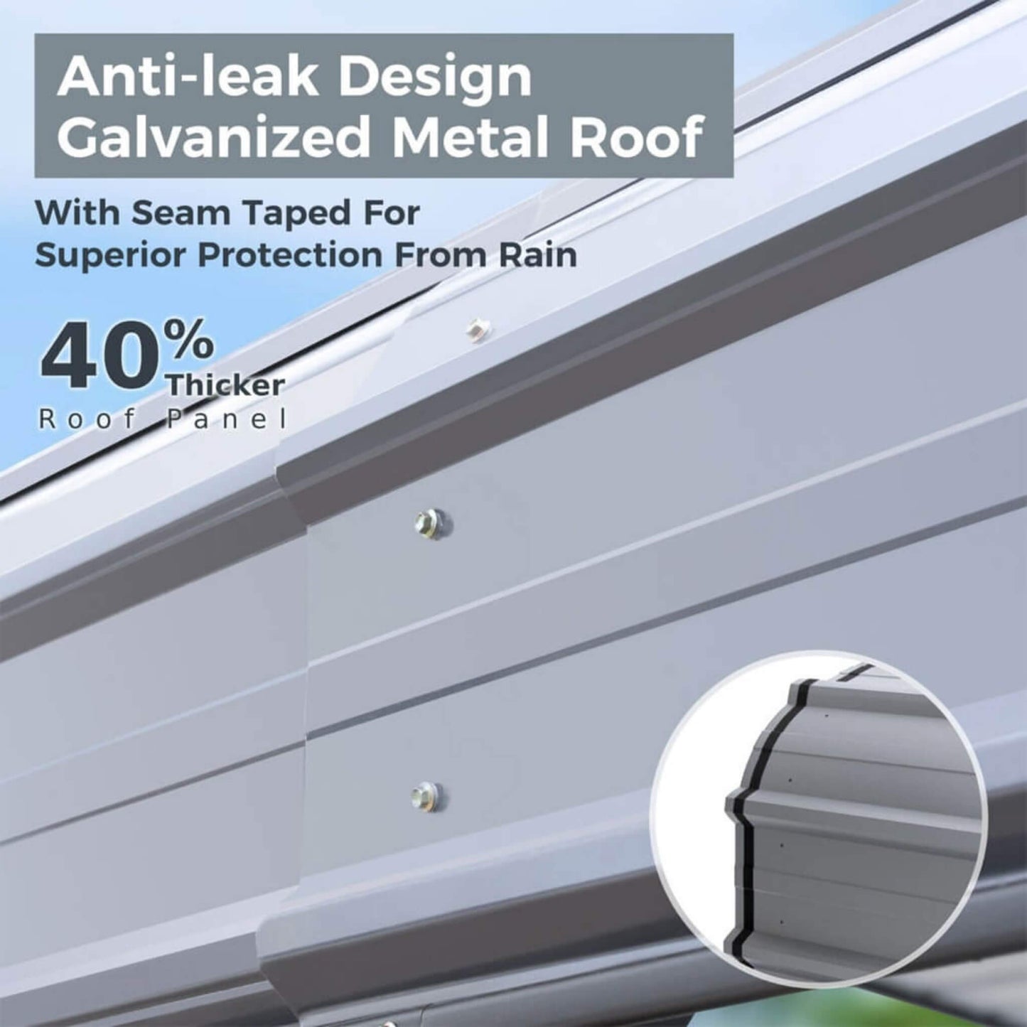 12' x 25' FT Alora Heavy Duty Extra Large Multi Vehicle Carport Kit With Galvanized Steel Roof