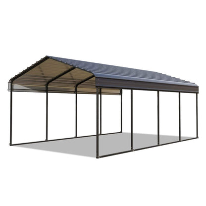 12' x 25' FT Alora Heavy Duty Extra Large Multi Vehicle Carport Kit With Galvanized Steel Roof