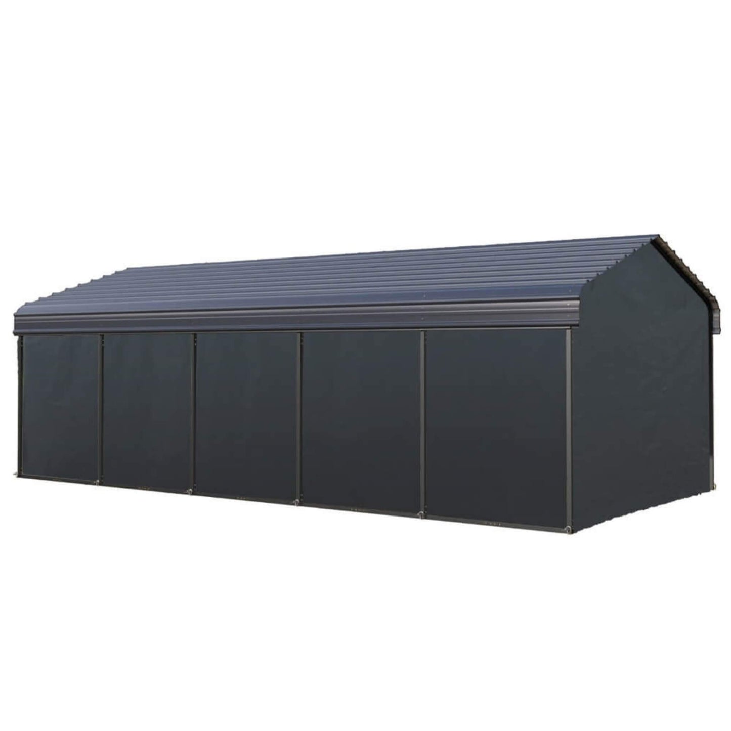 12' x 25' FT Alora Heavy Duty Extra Large Multi Vehicle Carport Kit With Galvanized Steel Roof