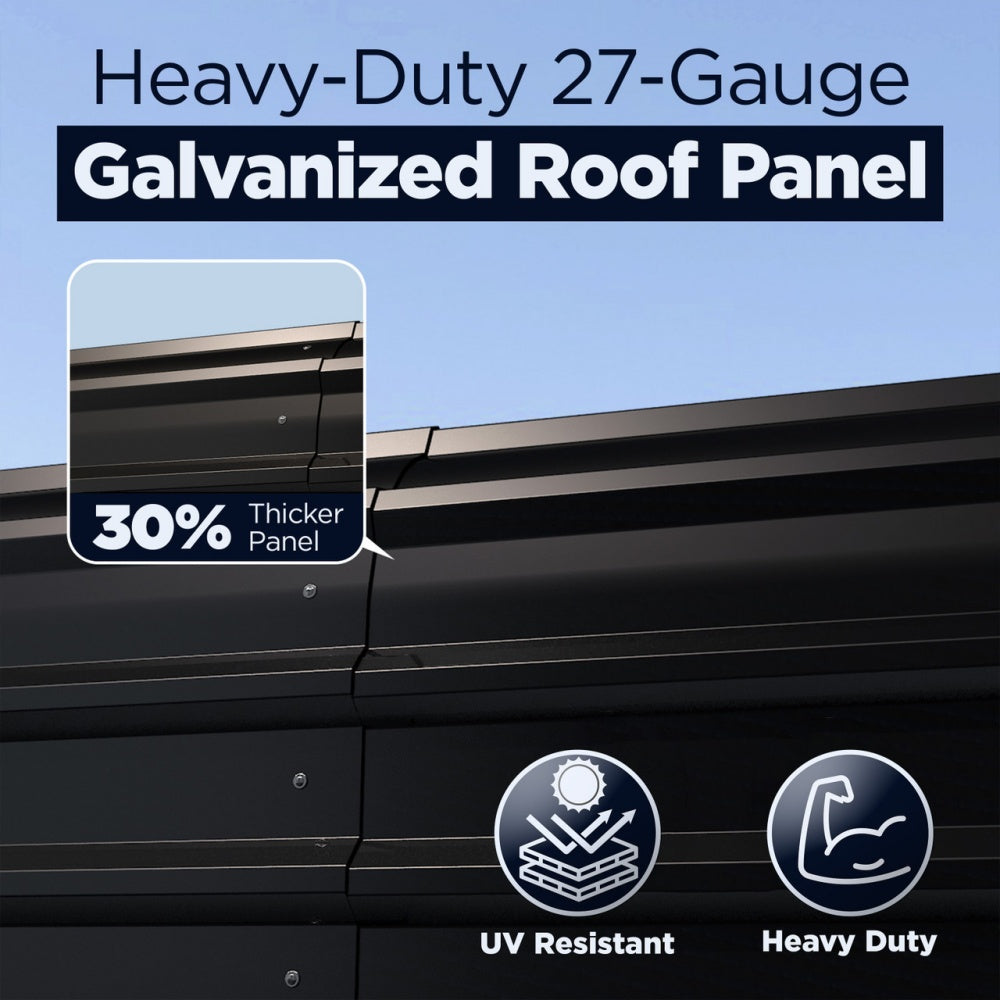 12FT x 30FT Metal Carport with Corrugated Roof