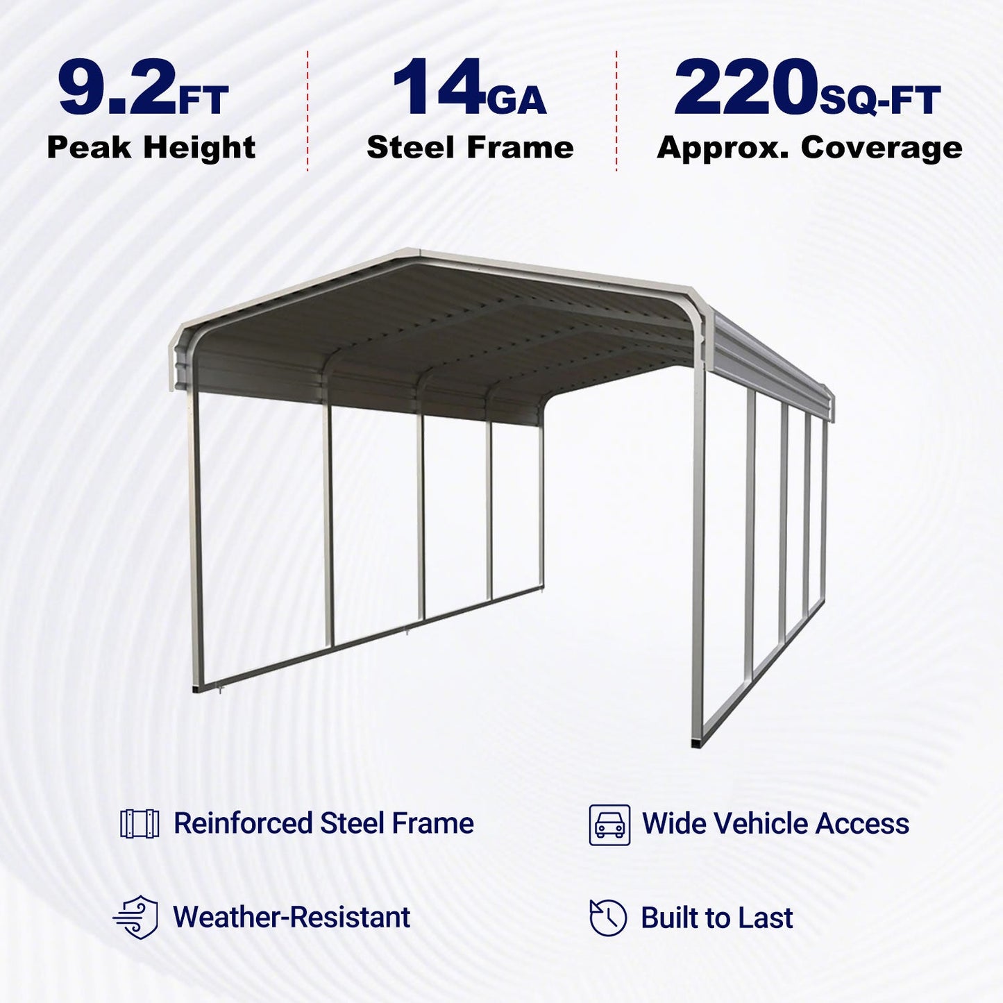11FT x 20FT Heavy-Duty Metal Carport