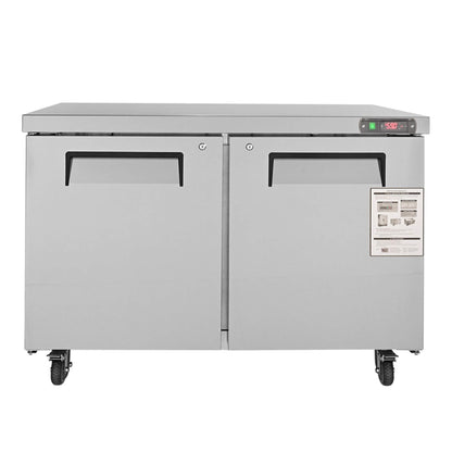 12.9 Cu.Ft 2-Door Commercial Stainless Steel Worktop Undercounter Refrigerator, 48"