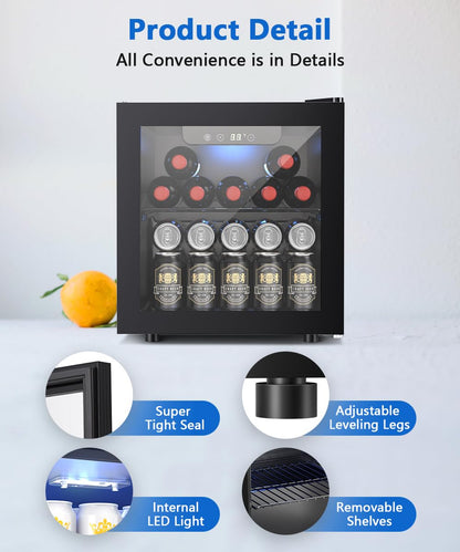 1.3 CU. FT. Beverage Refrigerator Mini Fridge Cooler W5836H