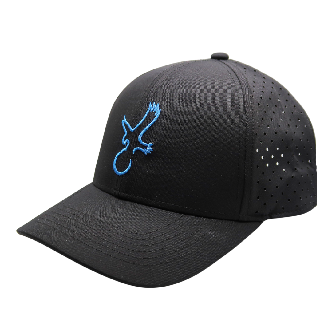 Eagle Performance Golf Hat Black Carolina Blue