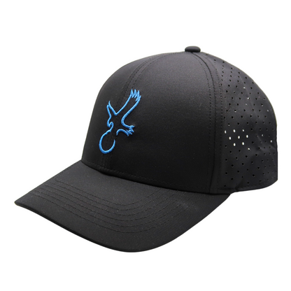 Eagle Performance Golf Hat Black Carolina Blue