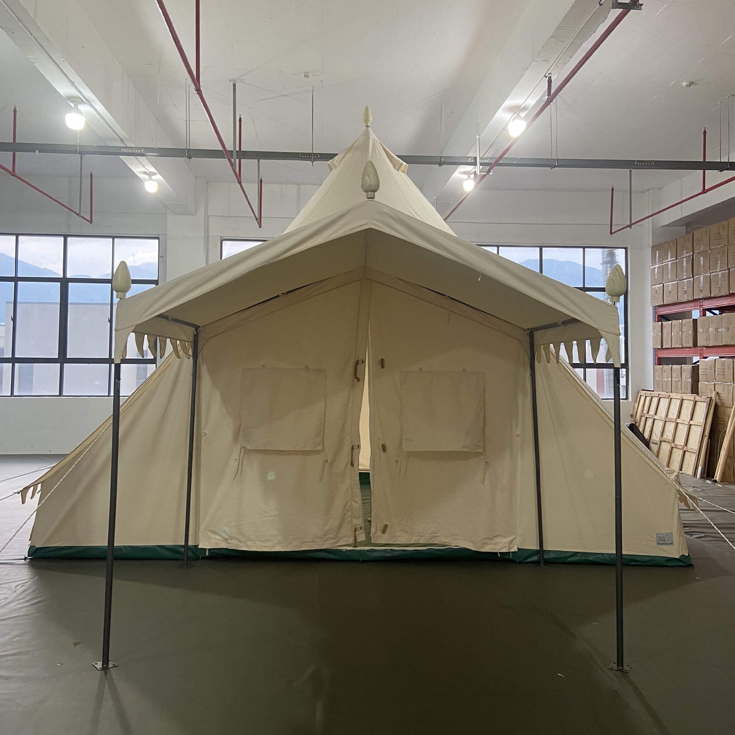 13' x 19' FT Extra Large Heavy-Duty Outdoor Four Seasons Glamping Canvas Bell Yurt Tent