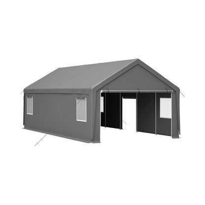 13' x 26' FT Alora Heavy-Duty Carport Canopy with Roll-Up Doors And Windows