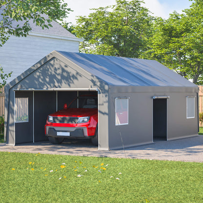 13' x 26' FT Alora Heavy-Duty Carport Canopy with Roll-Up Doors And Windows