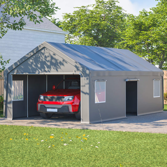 13' x 26' FT Alora Heavy-Duty Carport Canopy with Roll-Up Doors And Windows
