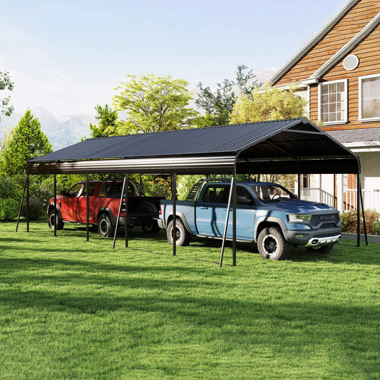 13' x 26' FT Alora Heavy-Duty Weather-Resistant Outdoor Carport With Protective Film