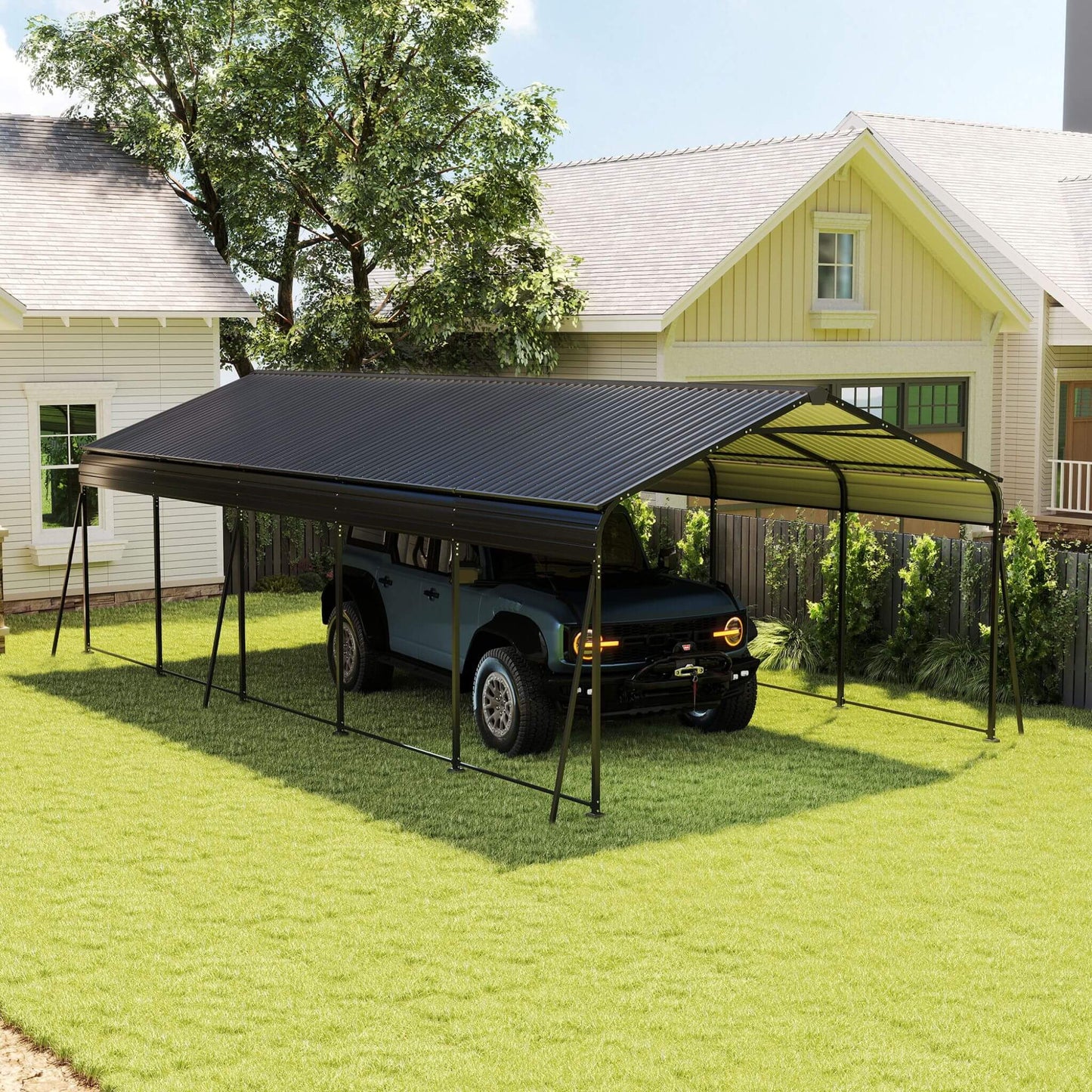 13' x 26' FT Alora Heavy-Duty Weather-Resistant Outdoor Carport With Protective Film
