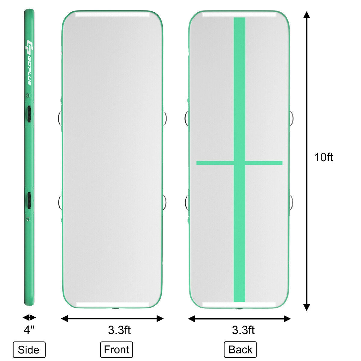 10 Feet Inflatable Gymnastic Tumbling Mat with Electric Pump