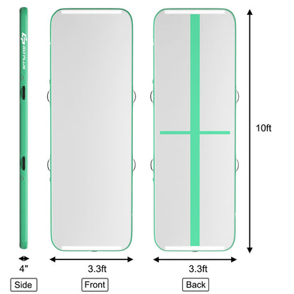 10 Feet Inflatable Gymnastic Tumbling Mat with Electric Pump