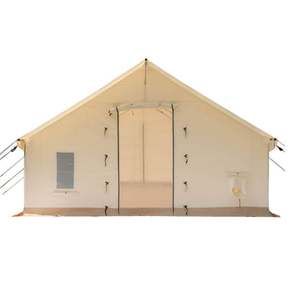 14FT x 16FT White Duck Alpha Pro Four Season Wall Tent w/ PVC Floor and Aluminum Frame