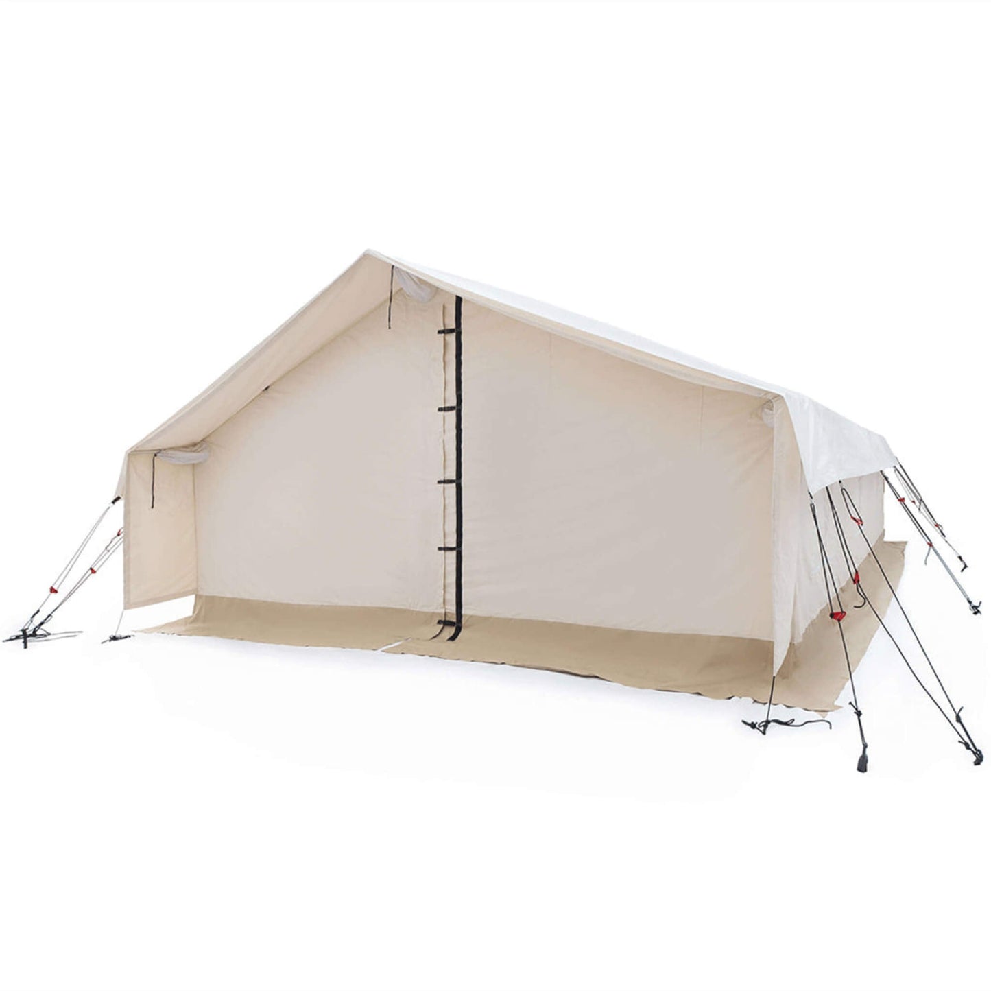 14FT x 16FT White Duck Alpha Wall Tent with Heavy-Duty Frame and Bug Mesh Windows