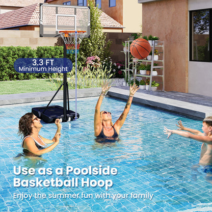 3.3-10 Feet Portable Basketball Hoop Adjustable with Base and Wheels