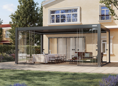 Sliding Glass Door with Round Handle for FlexPatio Pergola