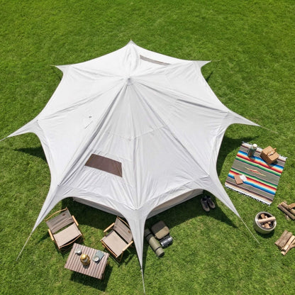 Large 15FT 600D Oxford Bell Tent with Stove Jack For Glamping and Camping