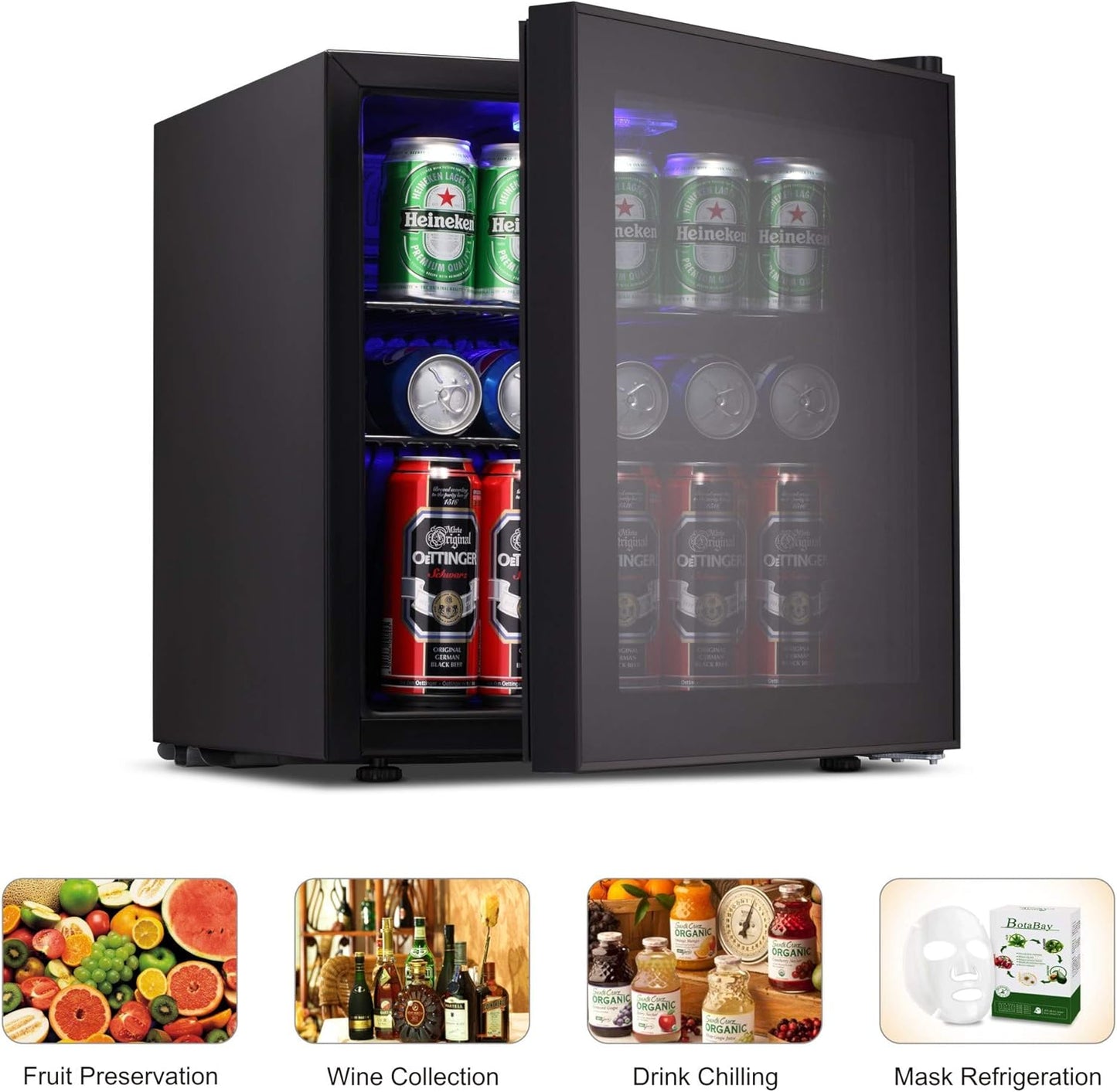 1.6 CU. FT. Mini Fridge Beverage Refrigerator Wine Cooler W5836H