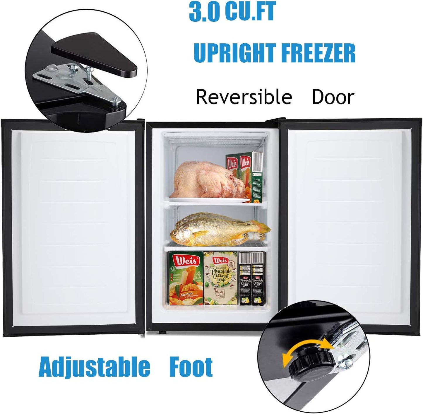 1.6 2.6 3.2 CU FT Mini Fridge with Freezer