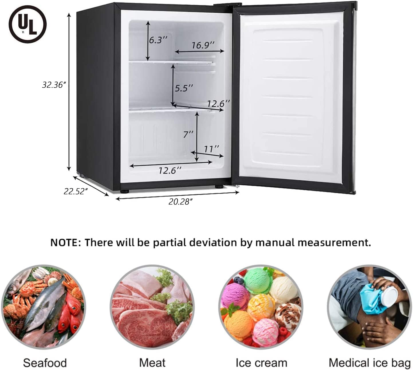 1.6 2.6 3.2 CU FT Mini Fridge with Freezer