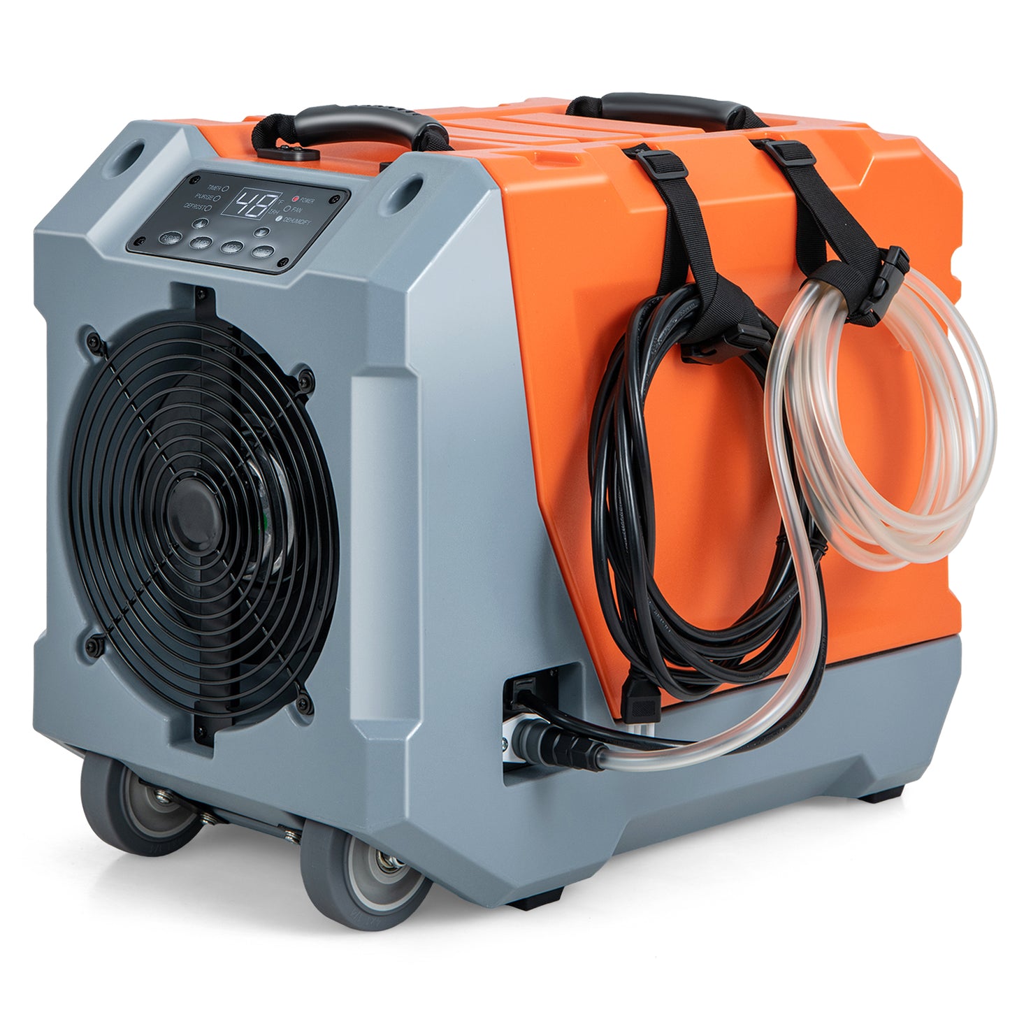 180 Pints/Day Commercial Dehumidifier with Pump and Drain Hose - Orange