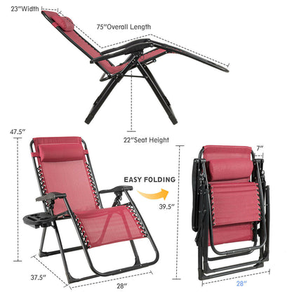 Oversize Lounge Chair with Cup Holder of Heavy Duty for Outdoor