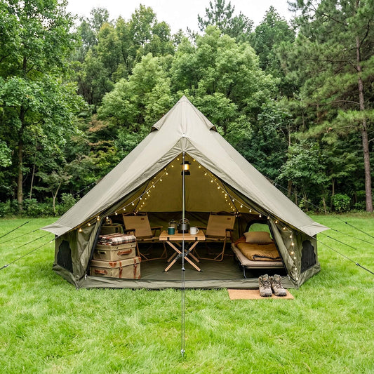 Large 16FT 10-Person All-Season Waterproof Bell Tent with Stove Jack