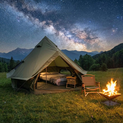 Large 16FT 10-Person All-Season Waterproof Bell Tent with Stove Jack