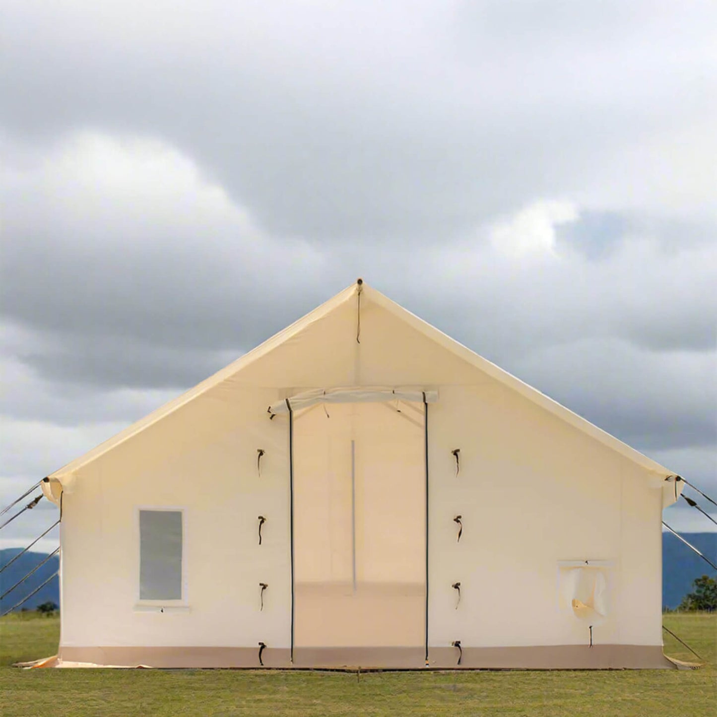 16FT x 20FT White Duck Alpha Pro Wall Tent with Heat Resistant Silicone-Coated Stove Jack