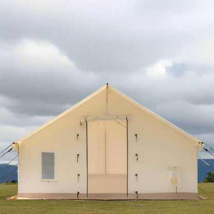 16FT x 20FT White Duck Alpha Pro Wall Tent with Heat Resistant Silicone-Coated Stove Jack