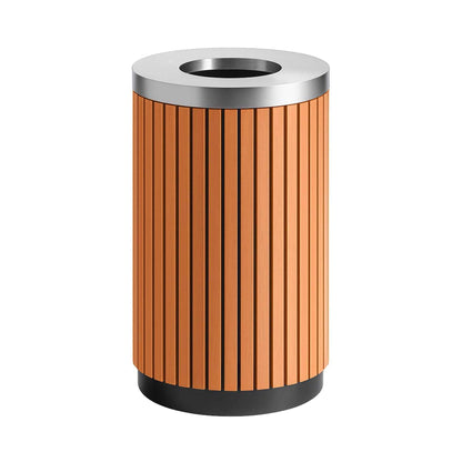 17-Gallon Commercial Round Outdoor Trash Can with Open Lid