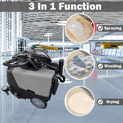 17-Inch 110V Heavy-Duty Commercial Walk-Behind Dual Tank Floor Scrubber