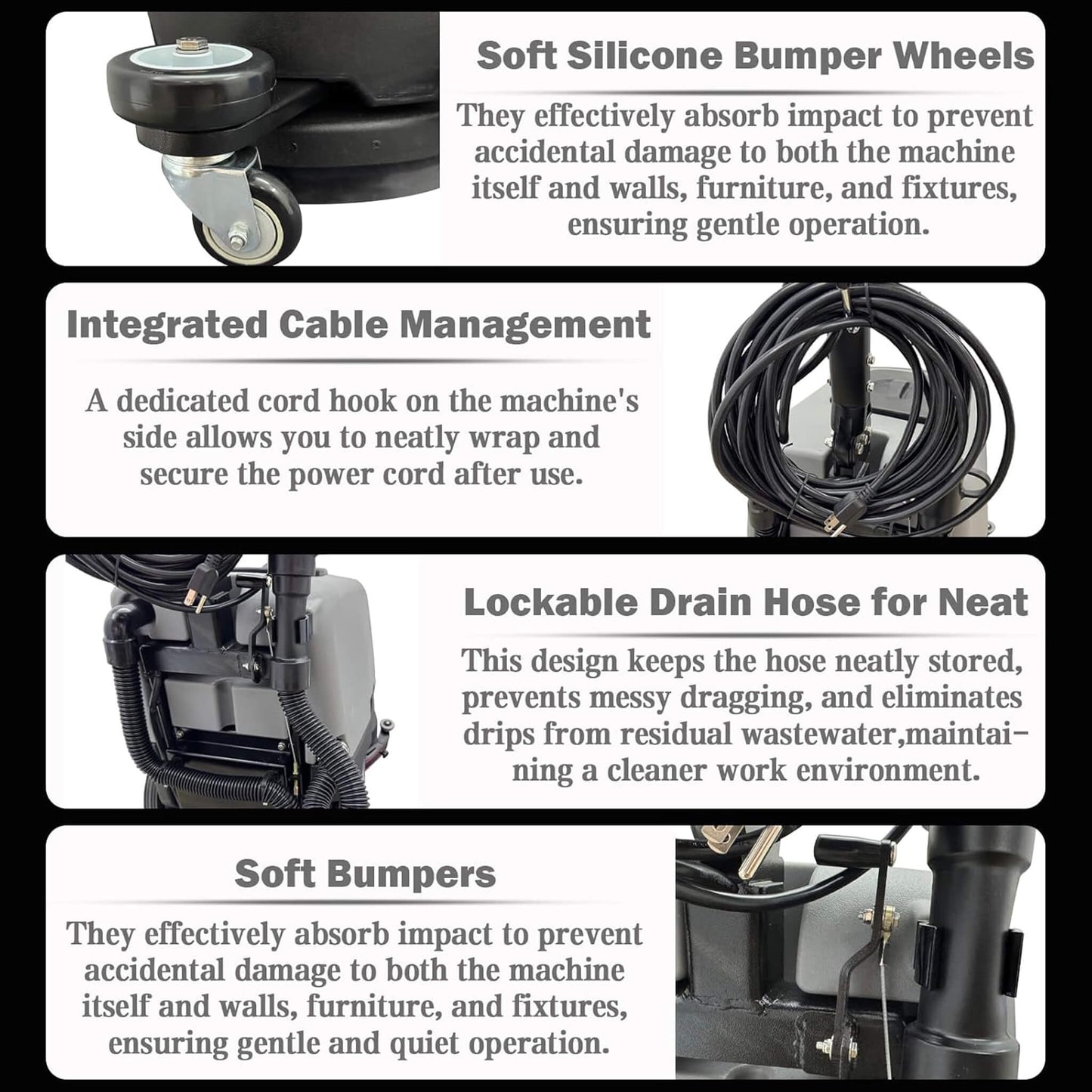 17-Inch 110V Heavy-Duty Commercial Walk-Behind Dual Tank Floor Scrubber