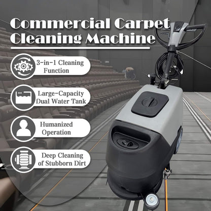 17-Inch 110V Heavy-Duty Commercial Walk-Behind Dual Tank Floor Scrubber