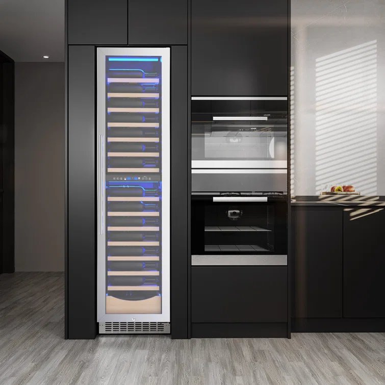 17.72" 111 Bottles Dual Zone Built-In Freestanding Wine Refrigerator Cooler