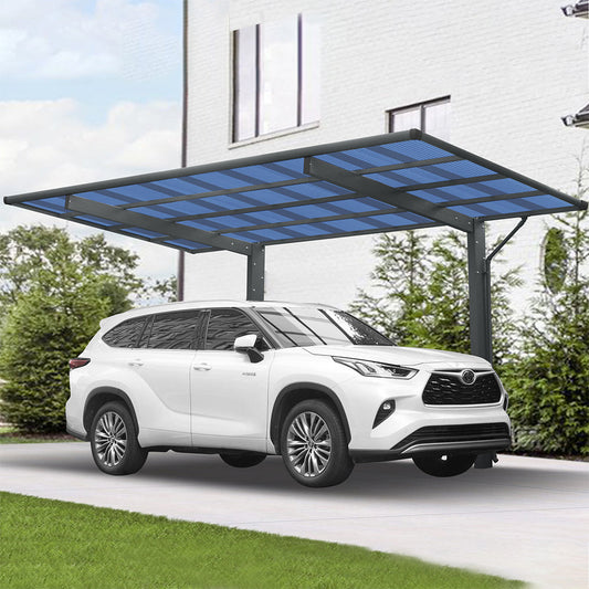10' x 17' FT Alora Extra Large Heavy-Duty Outdoor Aluminum Single Side Carport With Galvanized Metal Roof