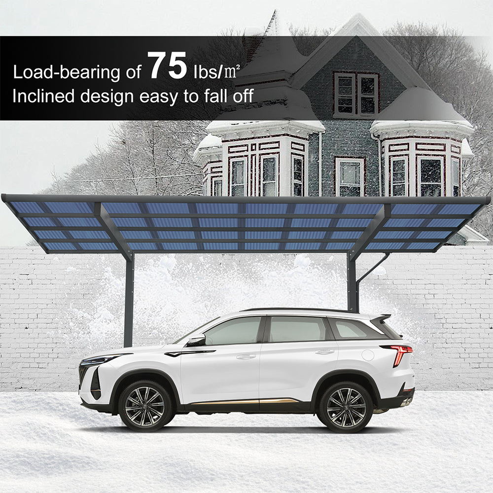 10' x 17' FT Alora Extra Large Heavy-Duty Outdoor Aluminum Single Side Carport With Galvanized Metal Roof