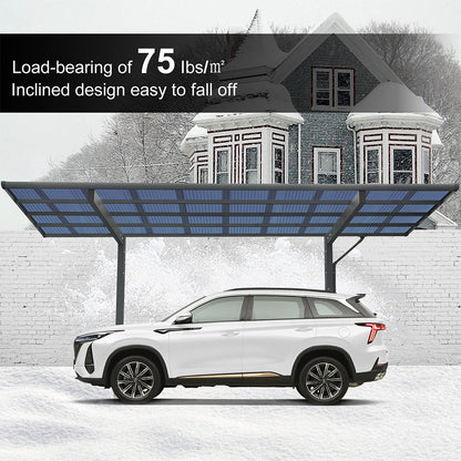 10' x 17' FT Alora Extra Large Heavy-Duty Outdoor Aluminum Single Side Carport With Galvanized Metal Roof