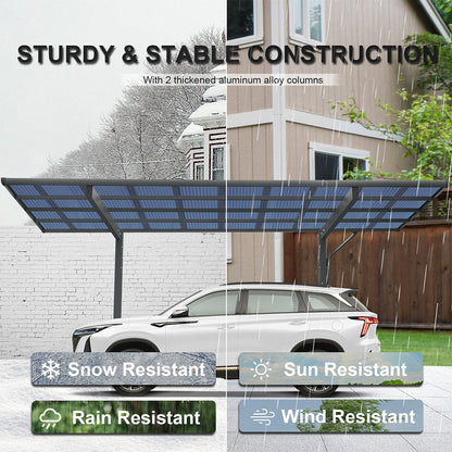 10' x 17' FT Alora Extra Large Heavy-Duty Outdoor Aluminum Single Side Carport With Galvanized Metal Roof