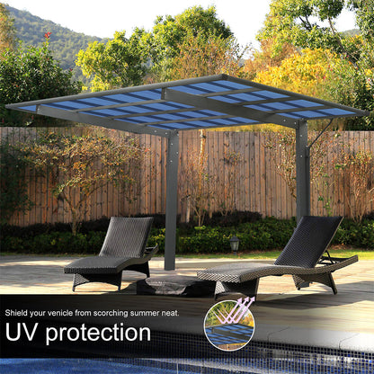 10' x 17' FT Alora Extra Large Heavy-Duty Outdoor Aluminum Single Side Carport With Galvanized Metal Roof