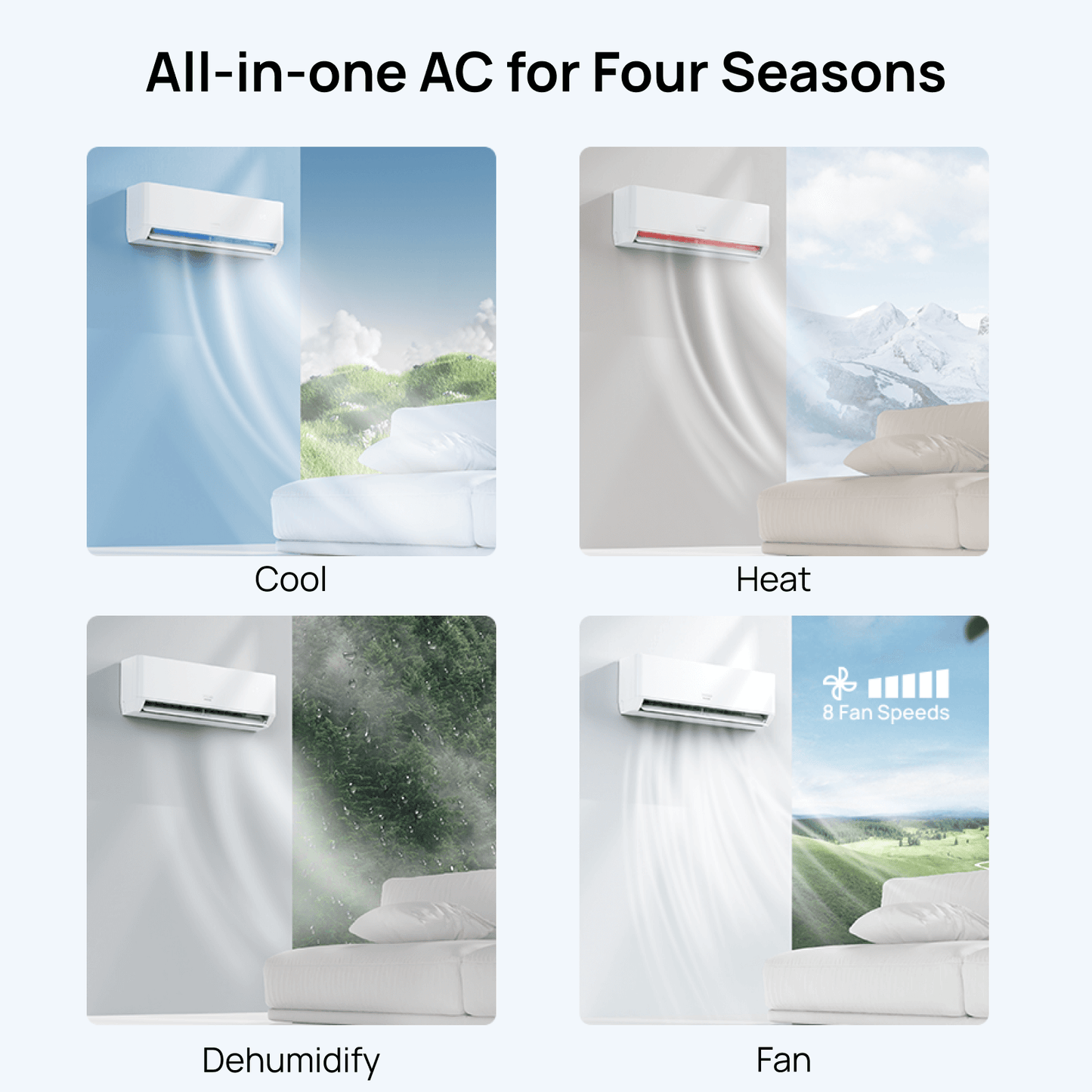 Greenland 18,000 BTU Single Zone WiFi Mini Split AC (R454B)