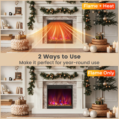 1500W Electric Fireplace Insert with Remote Control