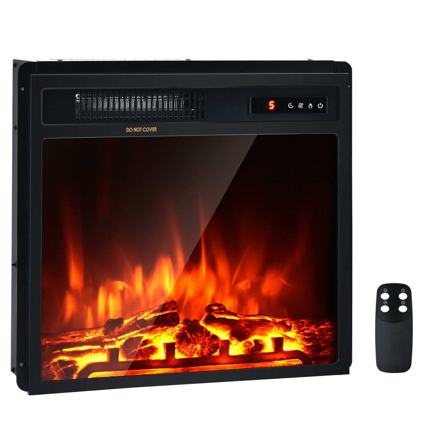 18" 1500W Electric Fireplace Freestanding and Recessed Heater